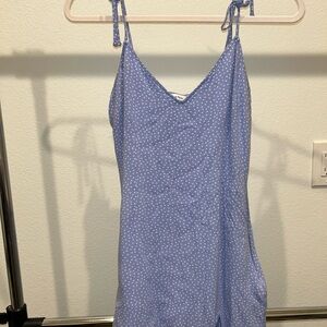 Blue Polka Dot Spaghetti Strap Dress
